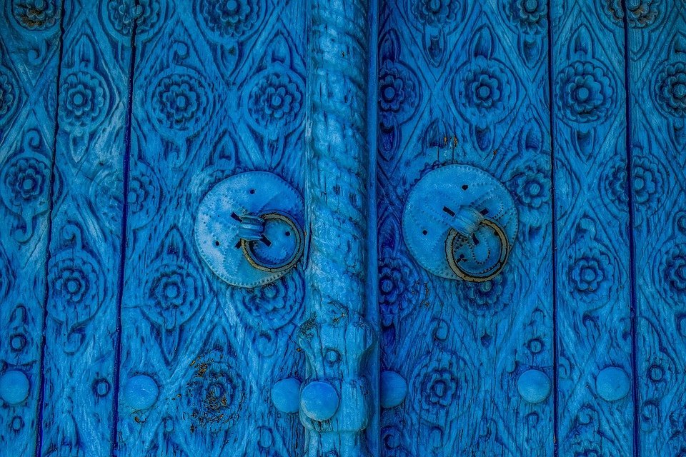 Door, Wooden, Blue, Architecture, Traditional, House